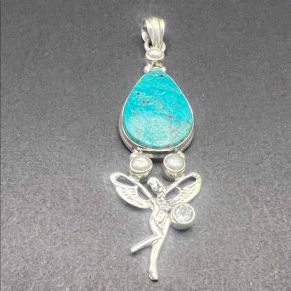 Jewelry - Silver and Turquoise Fairy Pendant